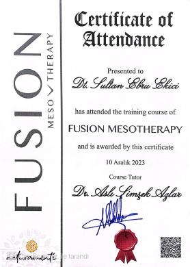 FUSİON MESOTHERAPY CERTİFİCATE